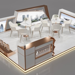 现代地产展台3D模型下载